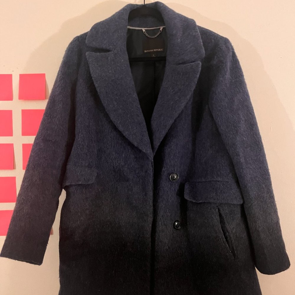 Banana Republic Navy Ombre Coat